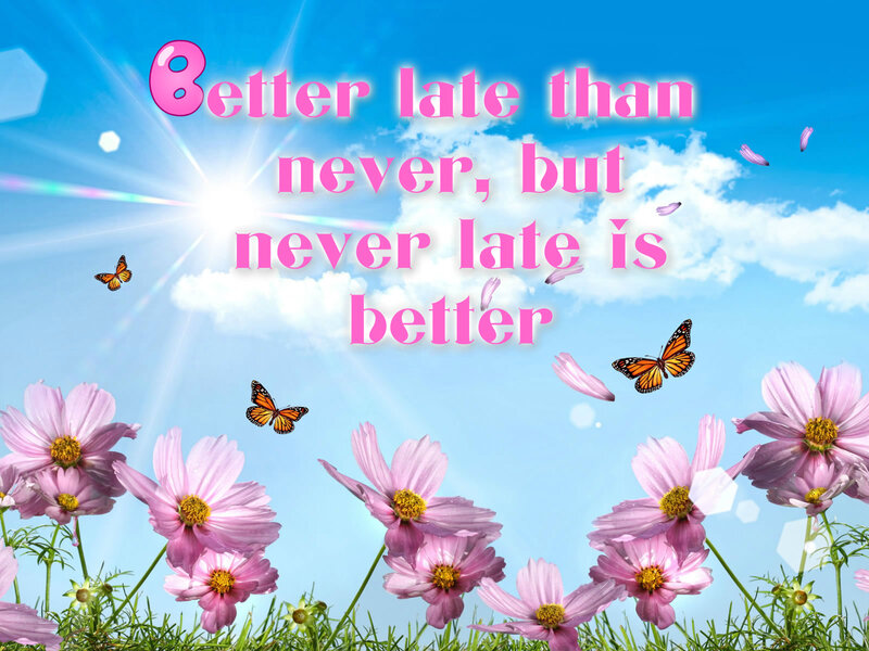 Pink Flowers and Butterflies — Blue, Cheerful
