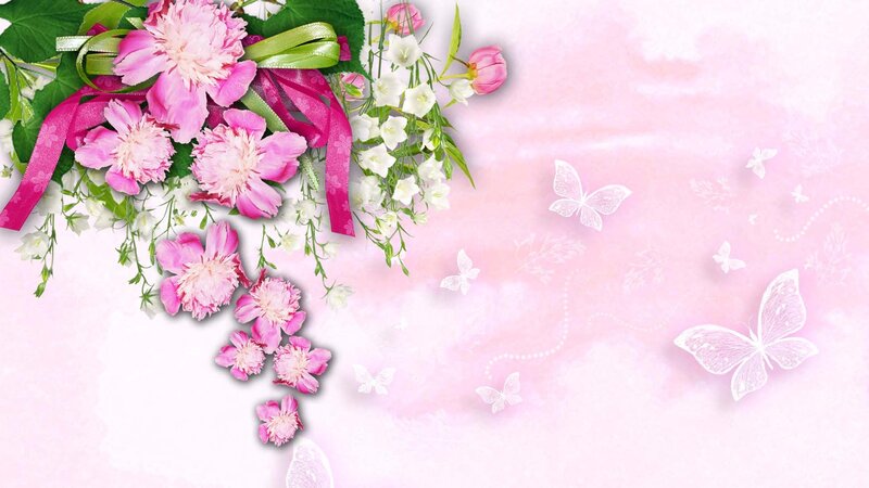 Pink Flowers and Butterflies — Serene, Spring