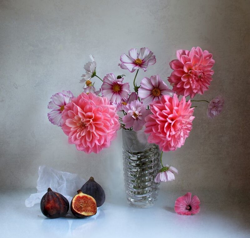 Pink Flowers and Figs