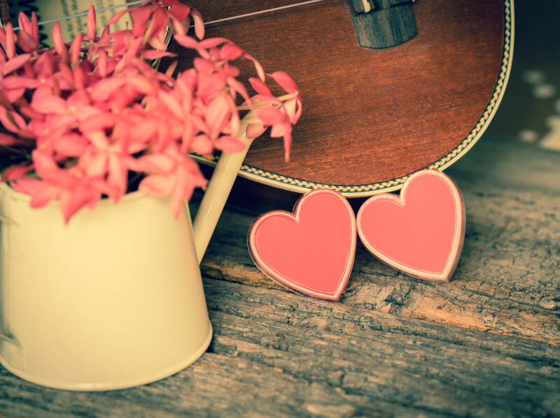 Pink Flowers and Hearts — Romantic