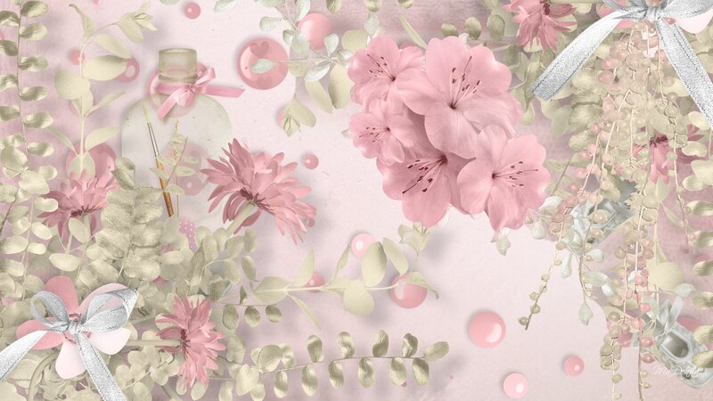 Pink Flowers and Leaves