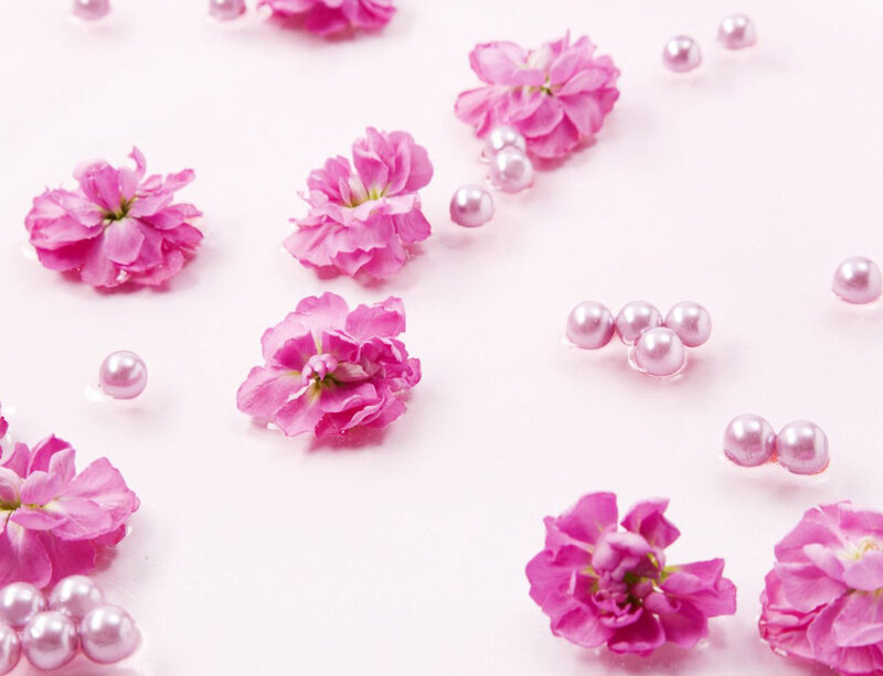 Pink Flowers and Pearls — Serene