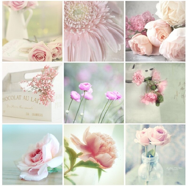 Pink Flowers Collage — Serene