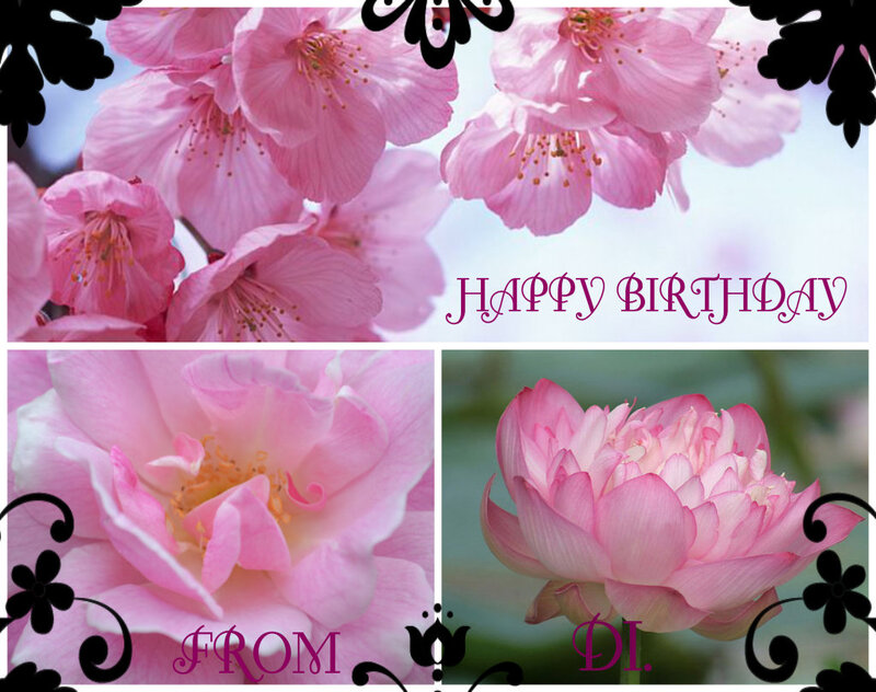 Pink Flowers Collage