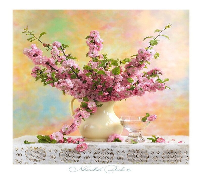 Pink flowers in a vase