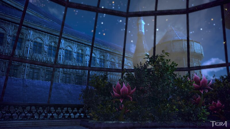 Pink Flowers in Greenhouse