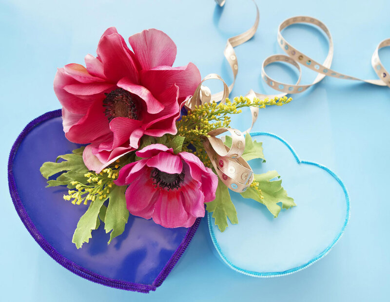 Pink Flowers in Heart