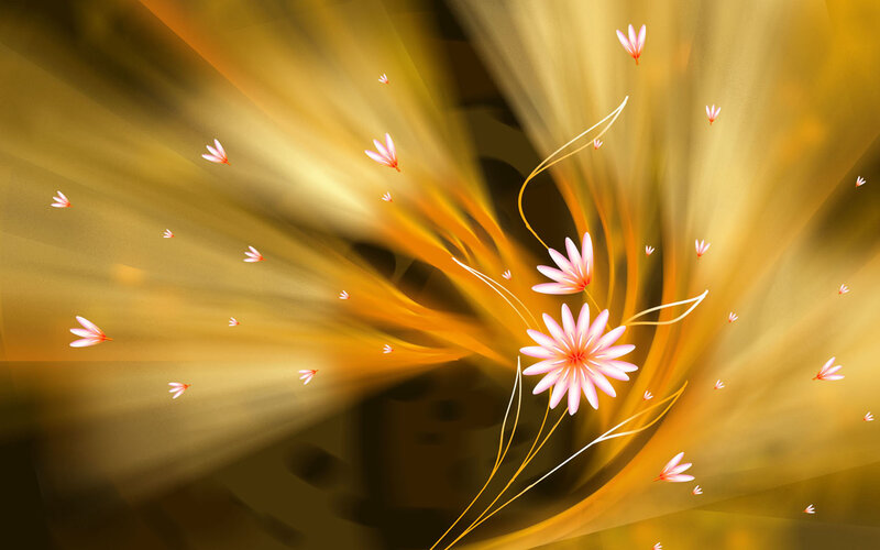 Pink Flowers in Motion — Yellow, Dynamic