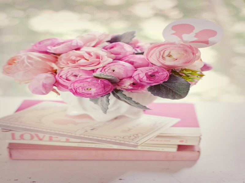 Pink Flowers in Vase — Romantic