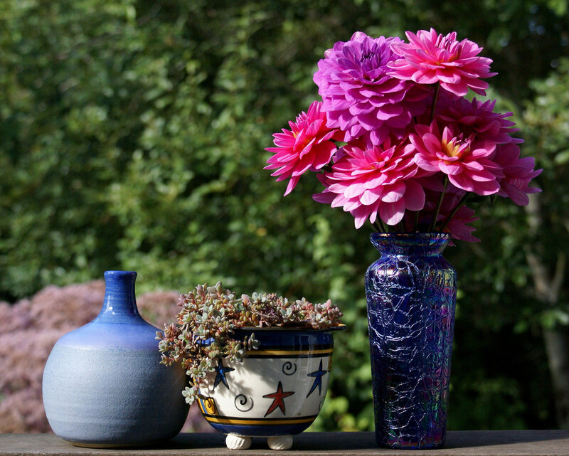 Pink Flowers in Vases