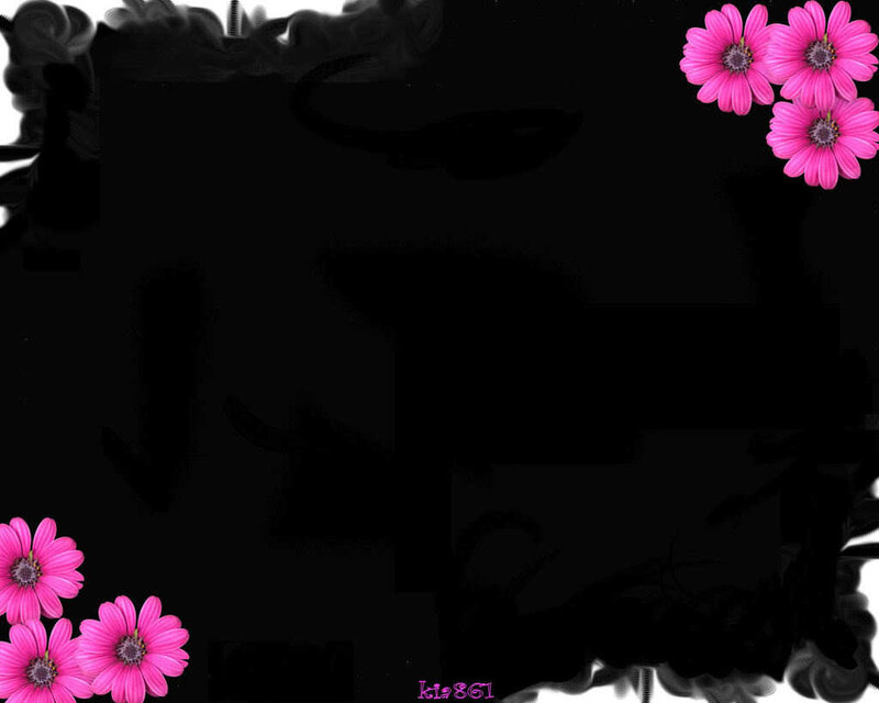 Pink Flowers on Black — Dark