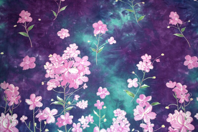 Pink Flowers on Fabric