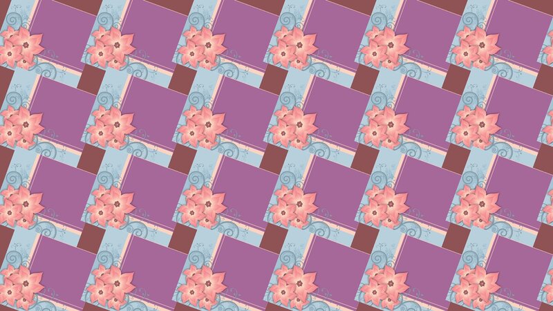 Pink Flowers on Purple Tiles