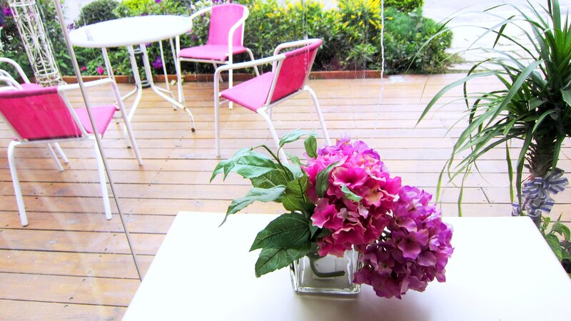 Pink Flowers on Table