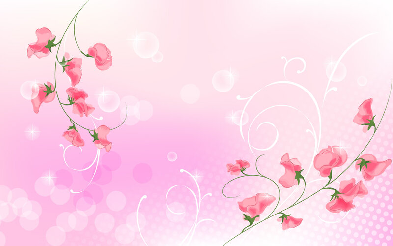 Pink Flowers on Vines — Dreamy