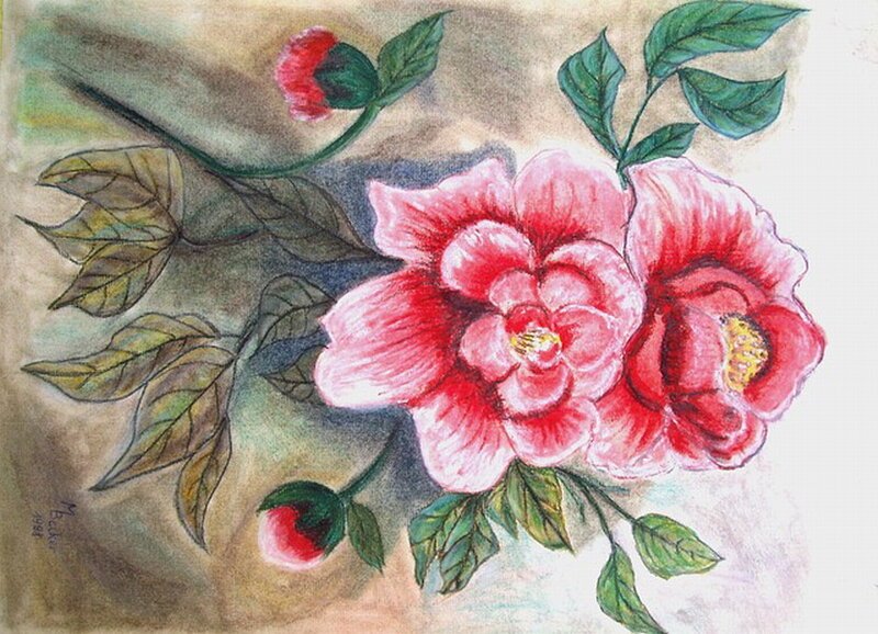 Pink Flowers with Leaves