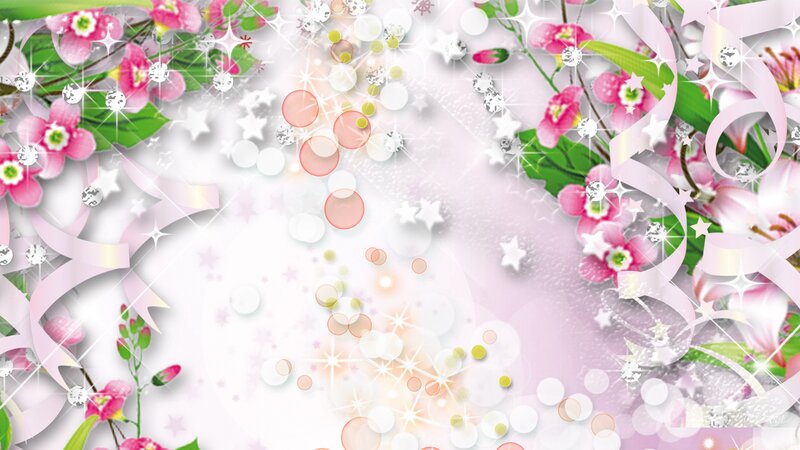 Pink Flowers with Ribbons