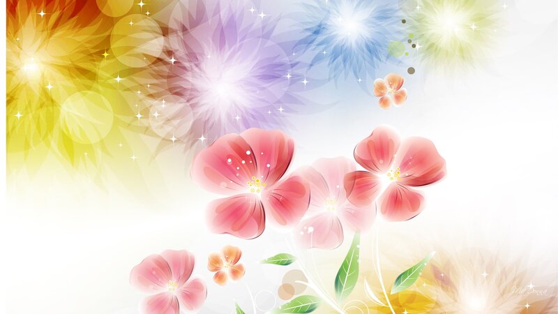 Pink Flowers with Sparkles — Cheerful