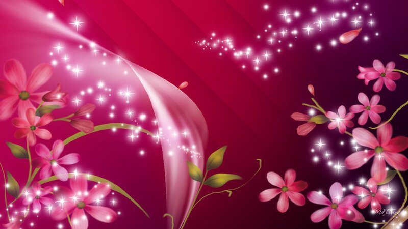 Pink Flowers with Sparkles — Magical