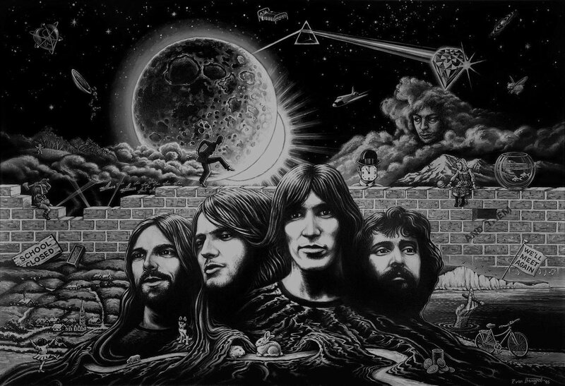 Pink Floyd album art illustration