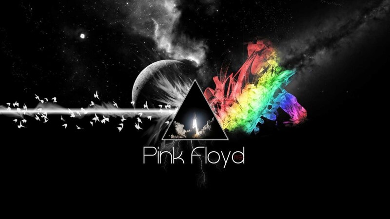 Pink Floyd Album Cover — Black, Dramatic, Night, Digital Art, Triangle, Planet