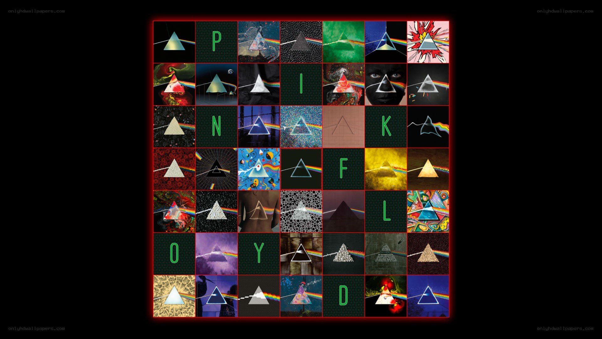 Pink Floyd album cover collage