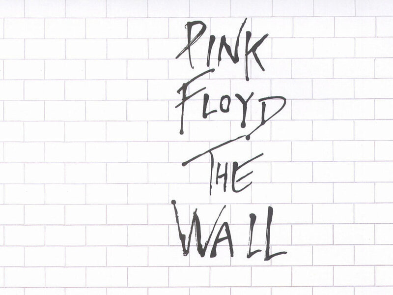 Pink Floyd Album Cover — White, Minimalist, Illustration, Brick Wall, Text, Black