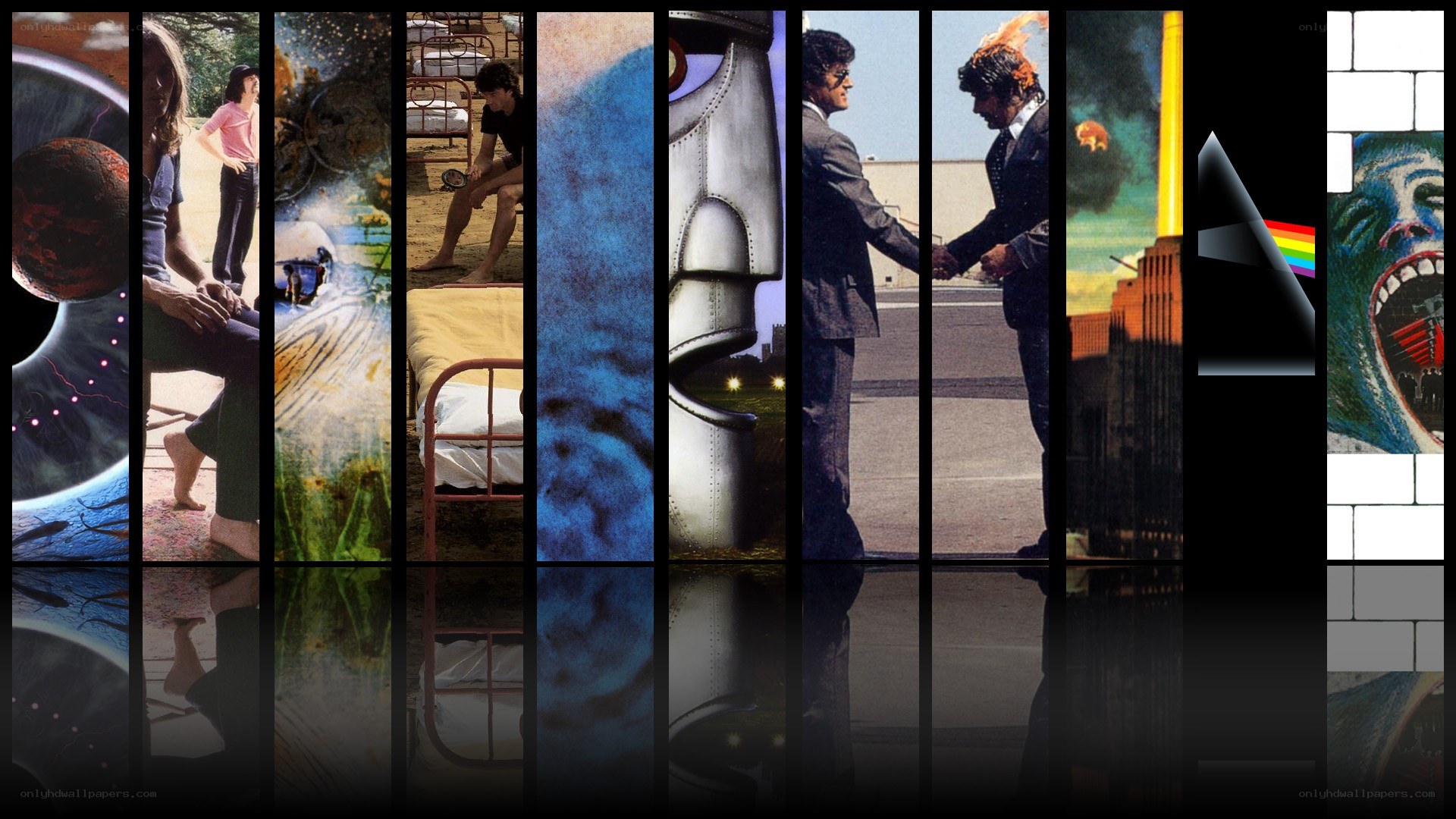 Pink Floyd album covers collage
