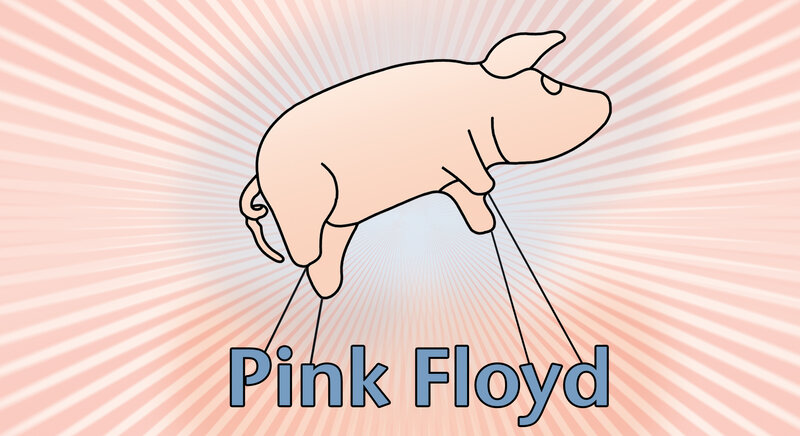 Pink Floyd logo with pig
