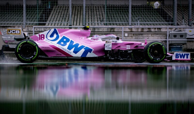 Pink Formula One Car — Dramatic