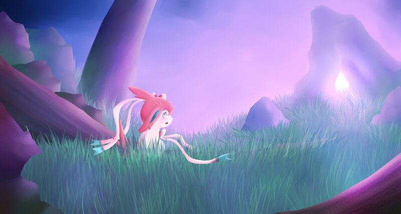 Pink Fox-like Creature — Purple