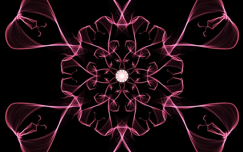 Pink Fractal Clock Design