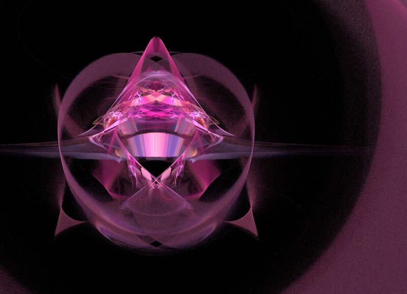 Pink Fractal Geometric Shape