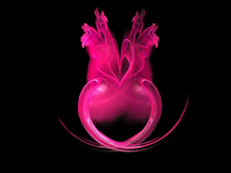 pink fractal heart design