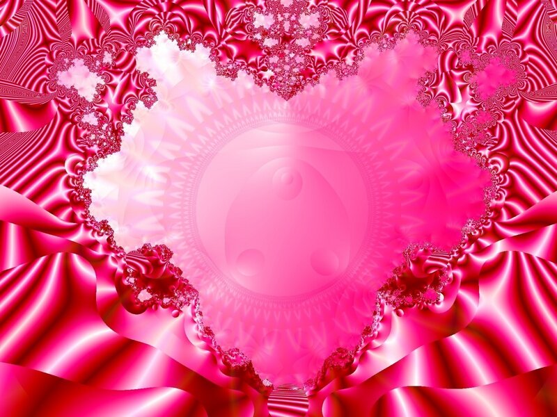 pink fractal heart pattern