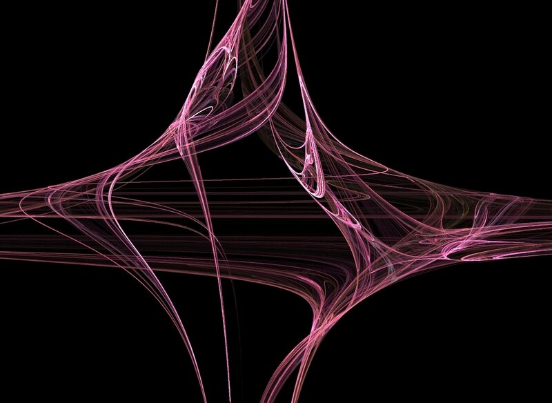 pink fractal lines on black
