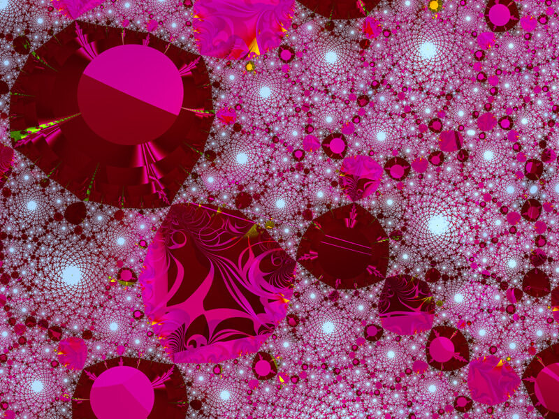 Pink Fractal Pattern — Hypnotic, Abstract, Circles