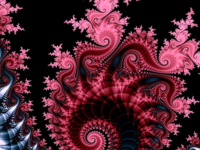Pink Fractal Patterns — Hypnotic, Digital Art