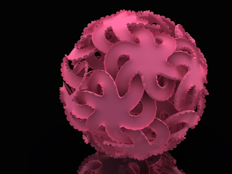 Pink fractal sphere