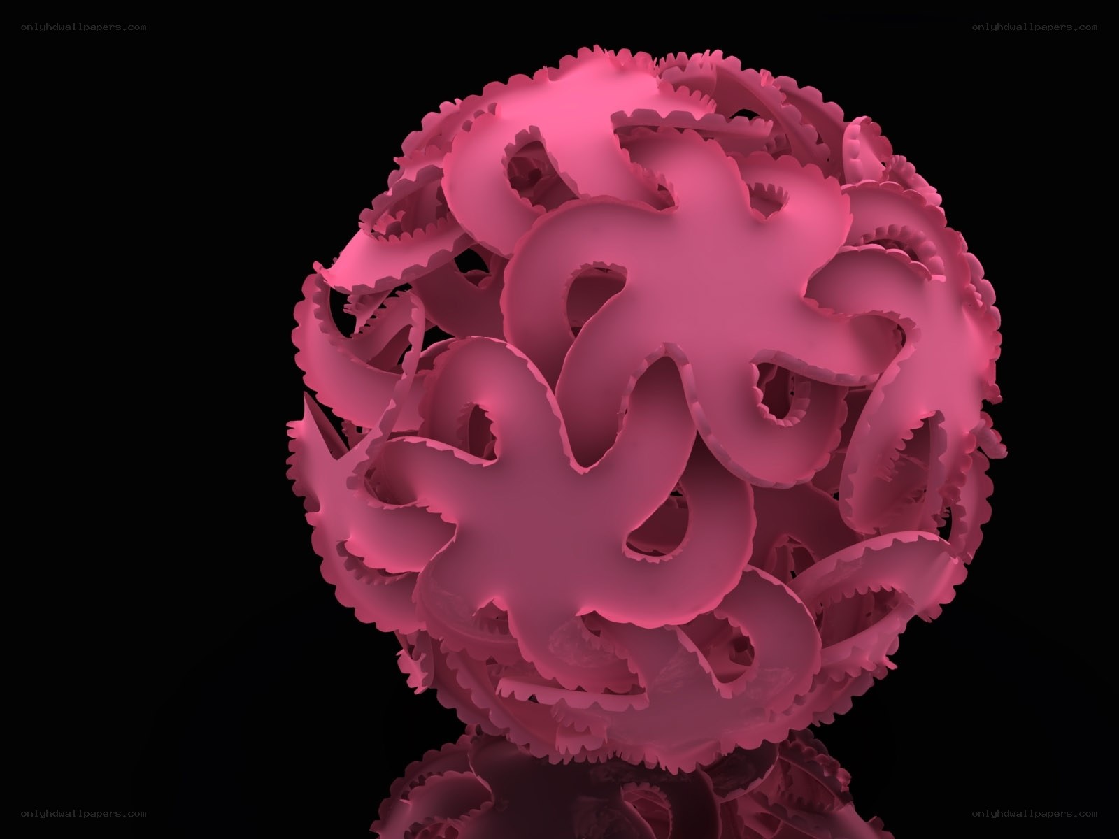 Pink fractal sphere