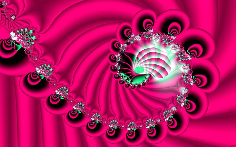 Pink Fractal Spiral — Magenta