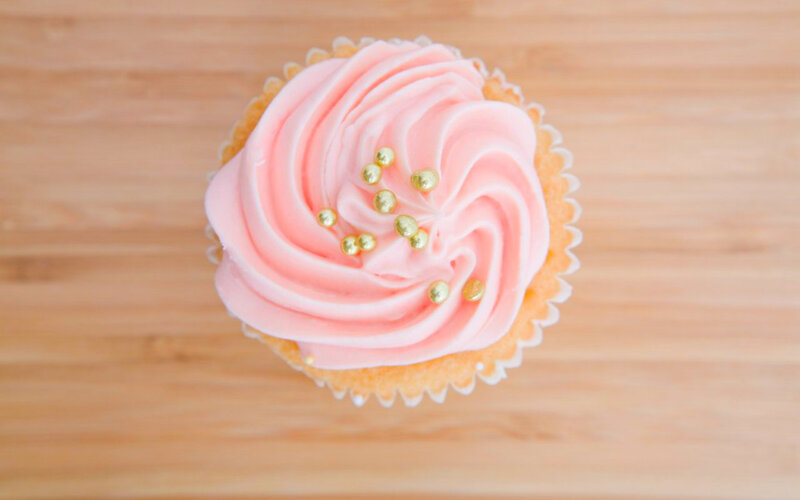 Pink-frosted Cupcake — Pink, Calm