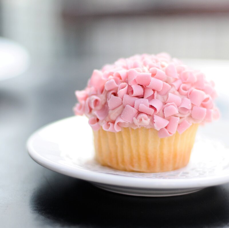 Pink-frosted Cupcake — Pink