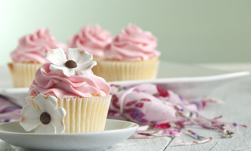 Pink-frosted Cupcakes — Pink, Calm