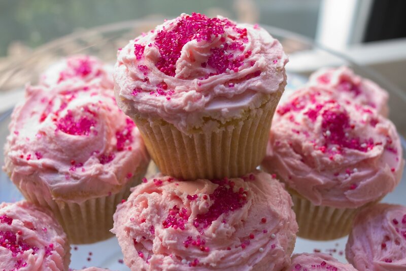Pink-frosted Cupcakes — Pink