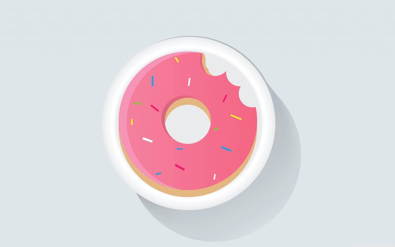 Pink Frosted Donut — Neutral