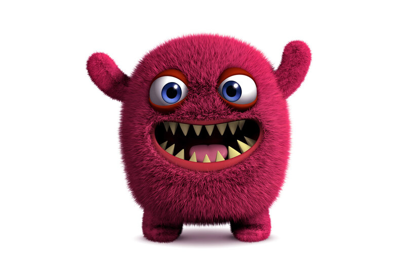 Pink Furry Monster — Playful