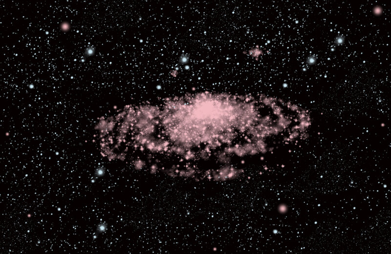 Pink Galaxy in Space