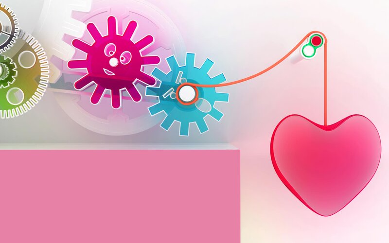 Pink Gear with Heart