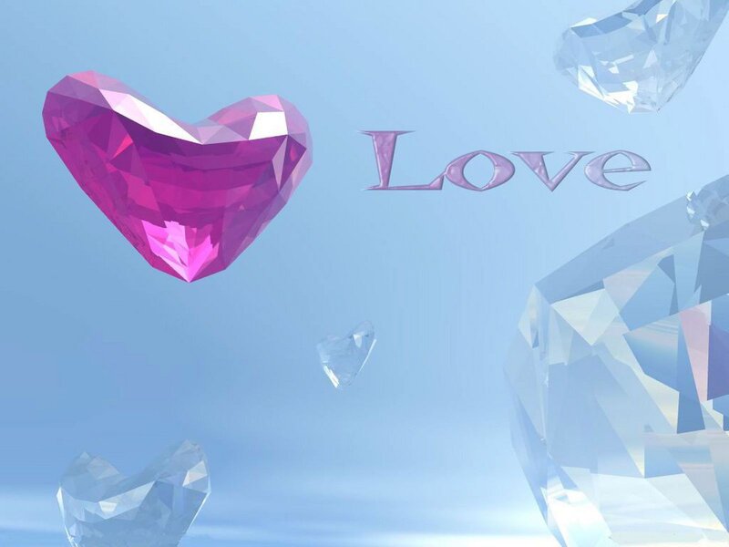 Pink Gemstone Heart — Blue, Serene, 3d Render